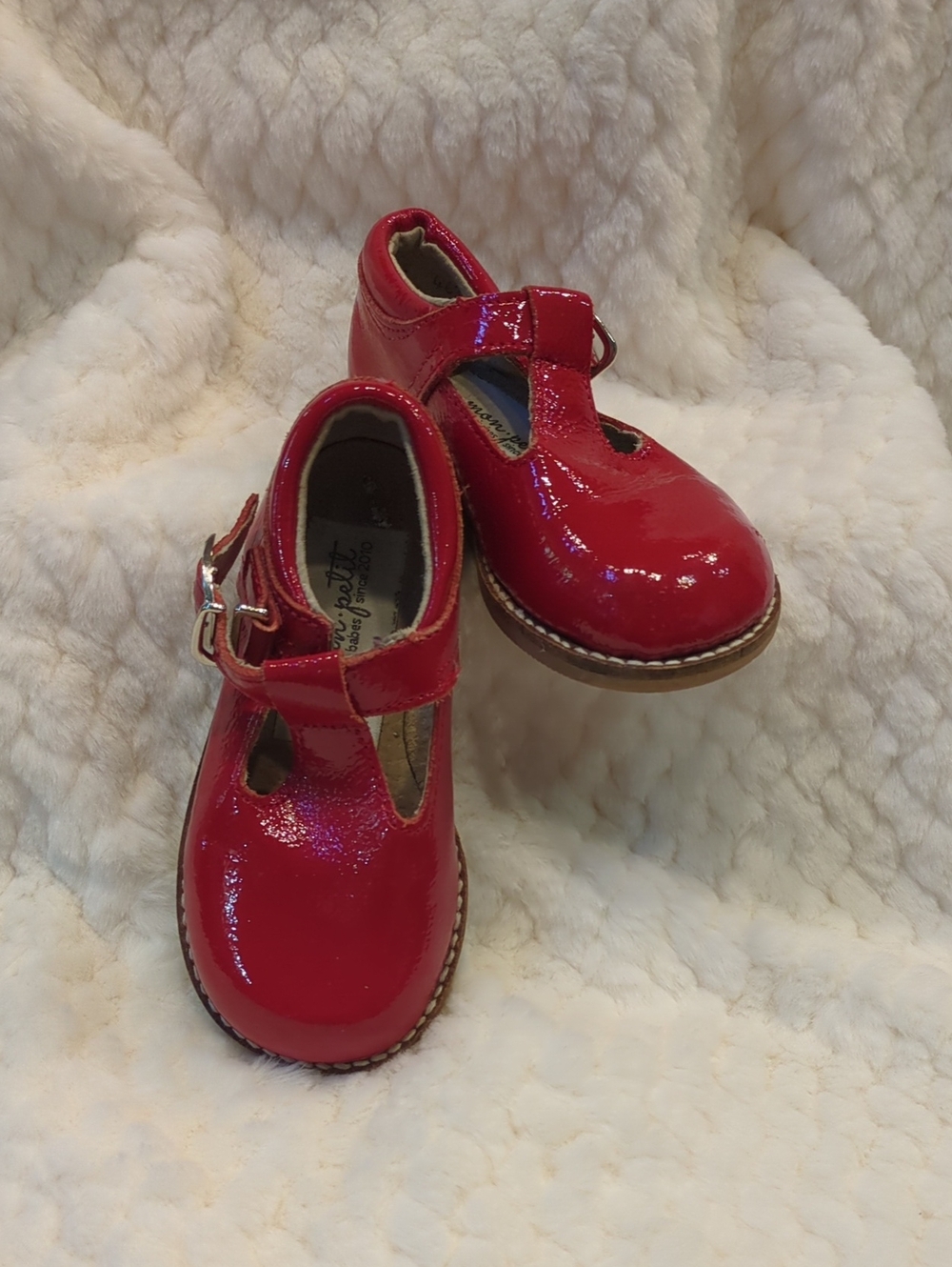 Mom Petit Patent Red T-Strap Kids Dress Shoes